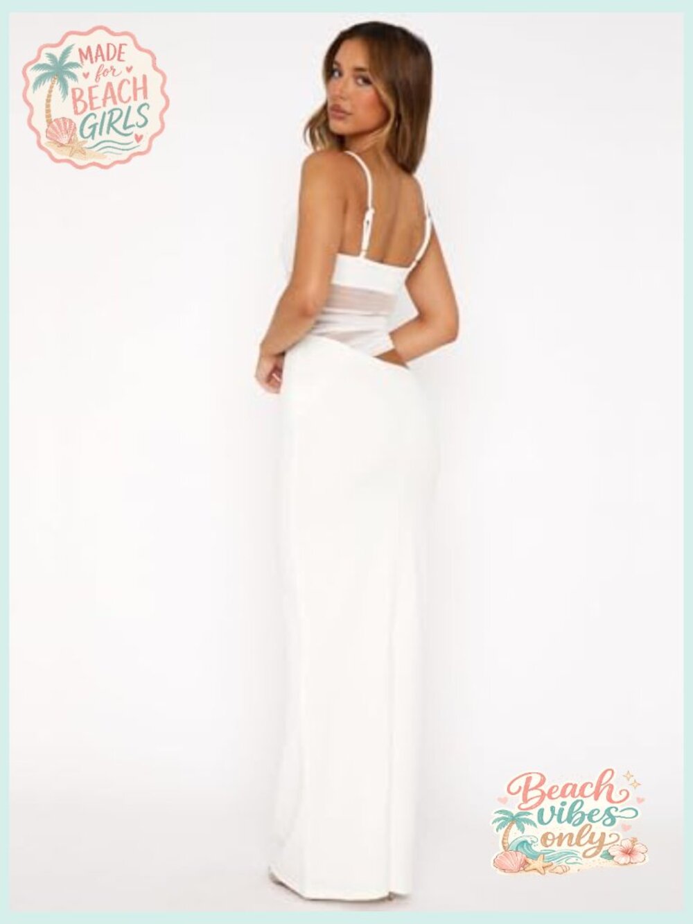 Women's Bodycon Spaghetti Strap Maxi Dress Deep V Backless - Picture 2 of 7
